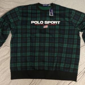 POLO RALPH LAUREN SPORT MENS BRAND NEW CREWNECK SWEATSHIRT BLACKWATCH PLAID 3XLT